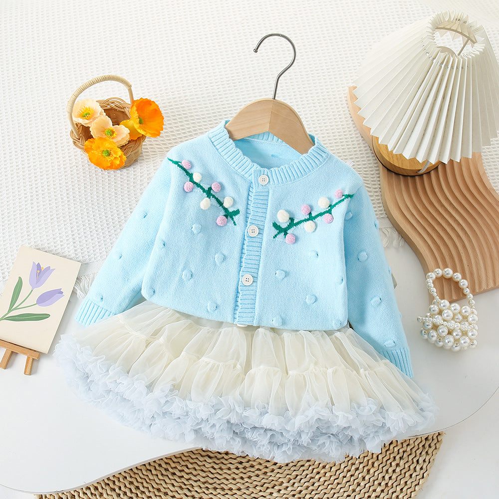 Girls' Knitting and Tulle Set