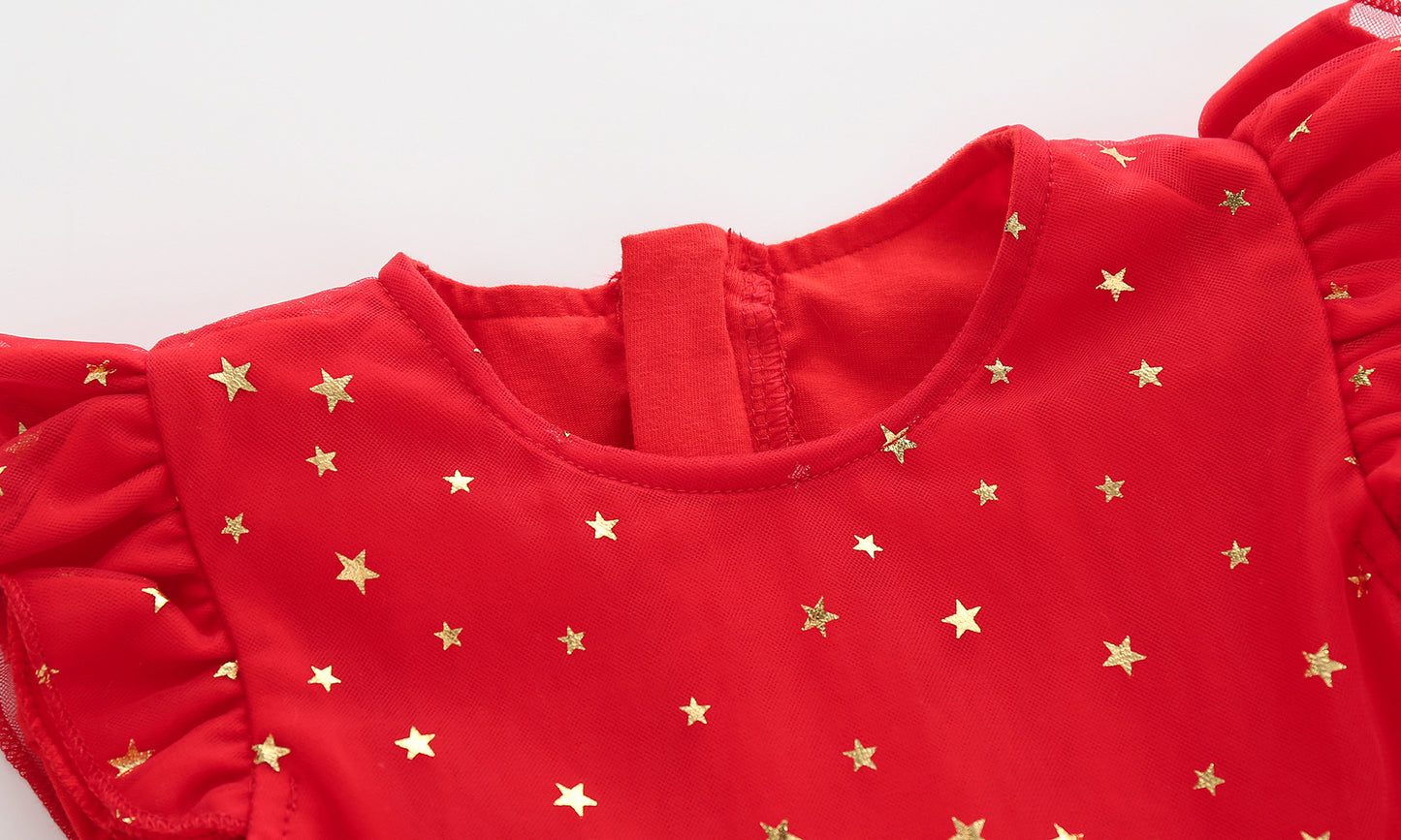Vestido rojo infantil Estrellitas