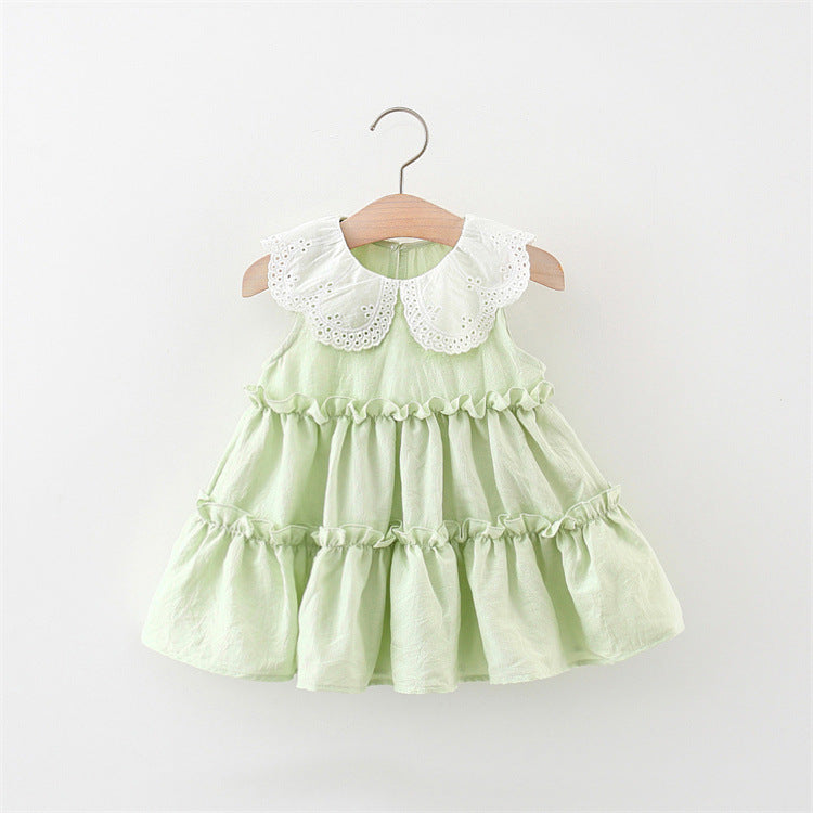 Children's Dress with Lace Collar Layers