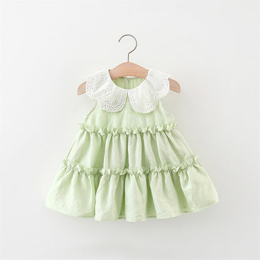 Children's Dress with Lace Collar Layers