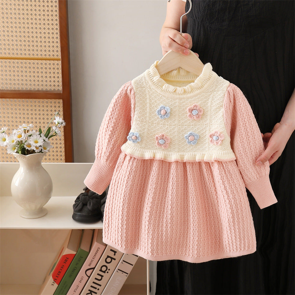 Children's Knitted Flower Dress
