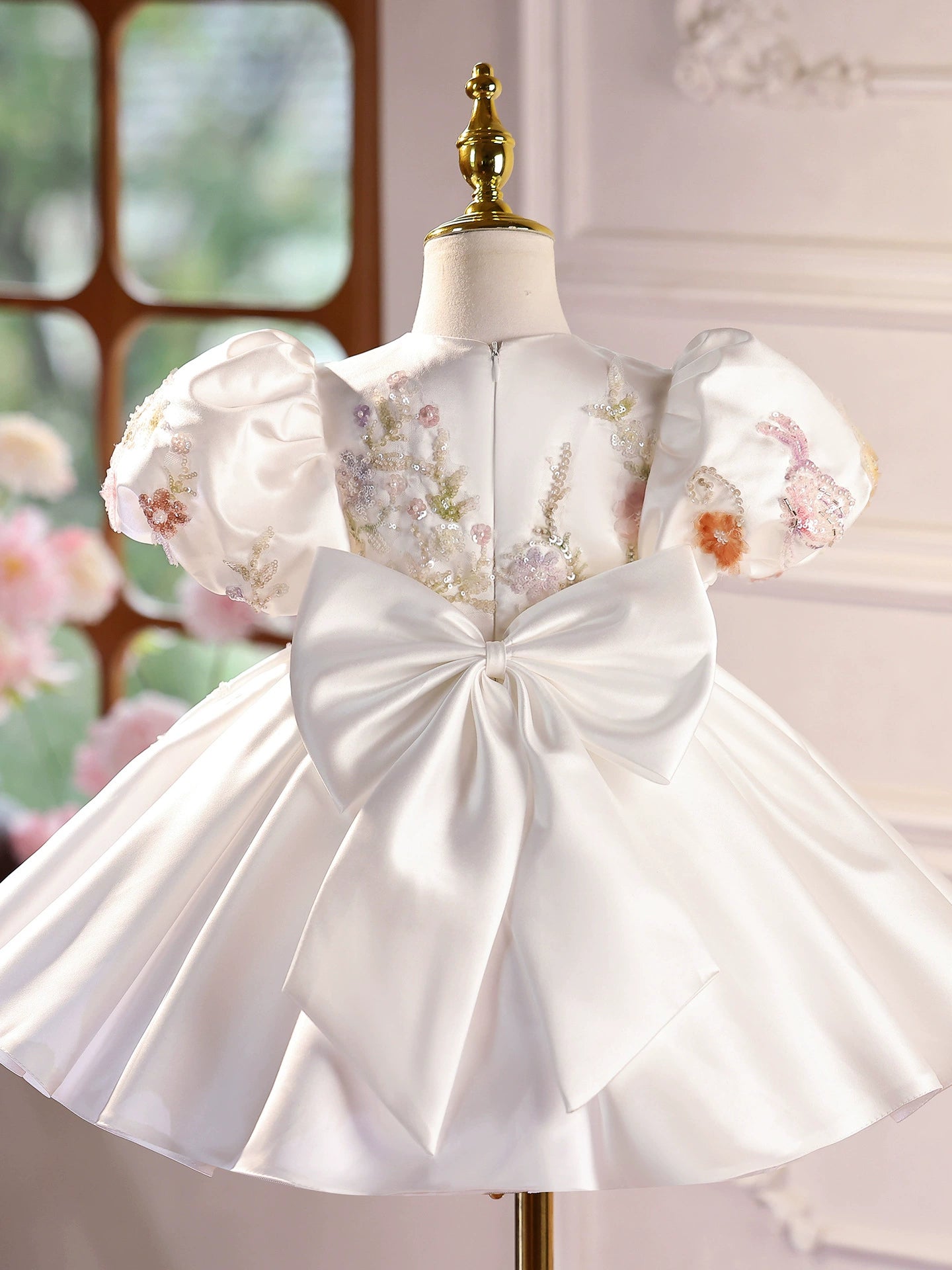 Children's Party Dress Flowers Puffant