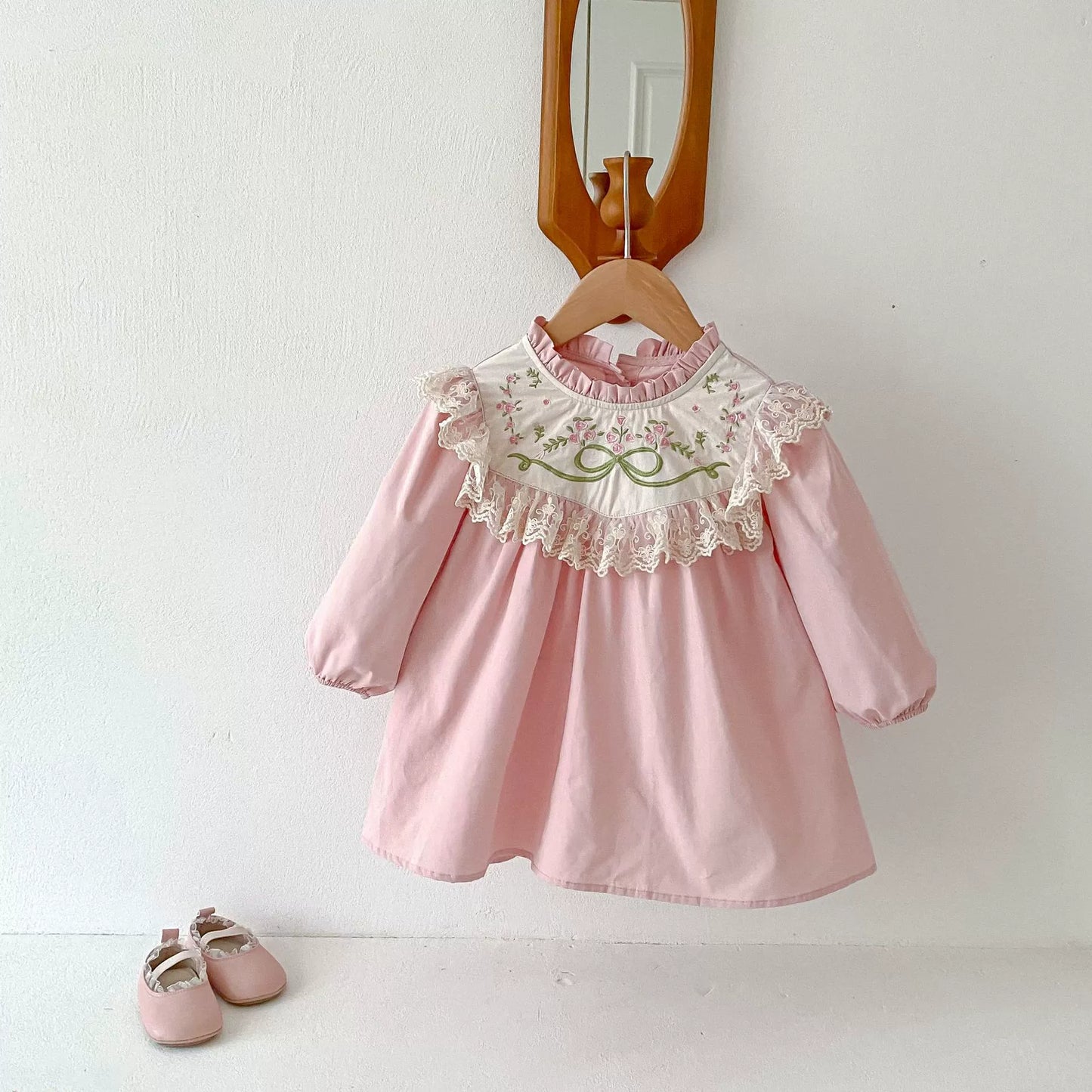 Children's Dress with Embroidery and Bow