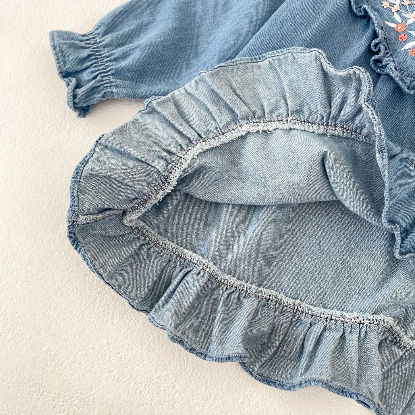 Embroidered Children's Jeans Dress