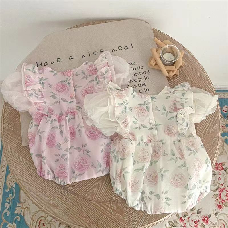 Body de tul floral para niña