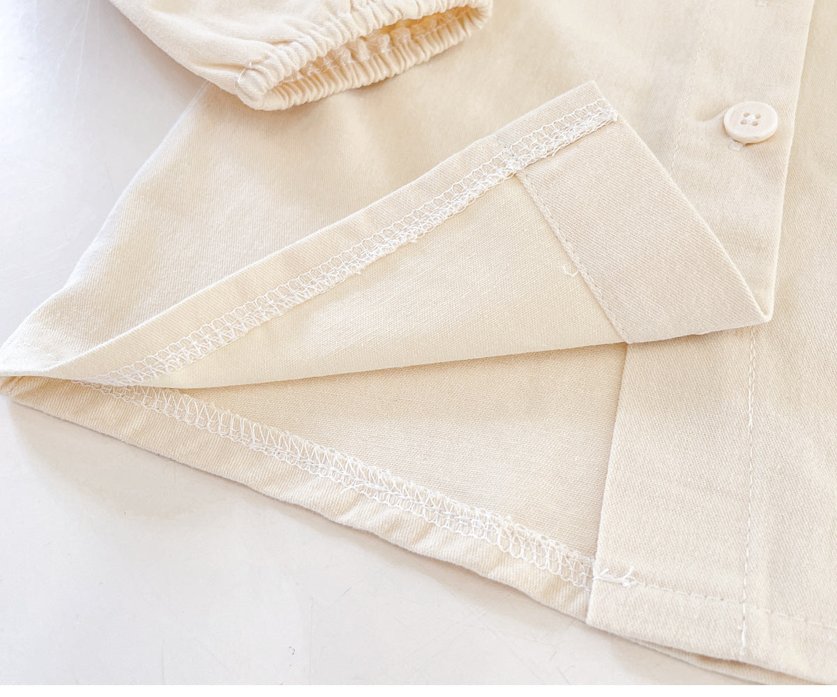Dress + Embroidered Children's Shirt with Little Flowers