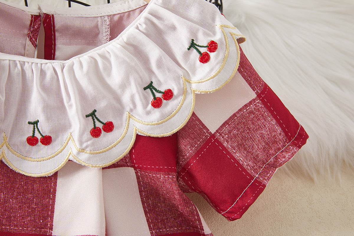 Children's Cherry Plaid Dress