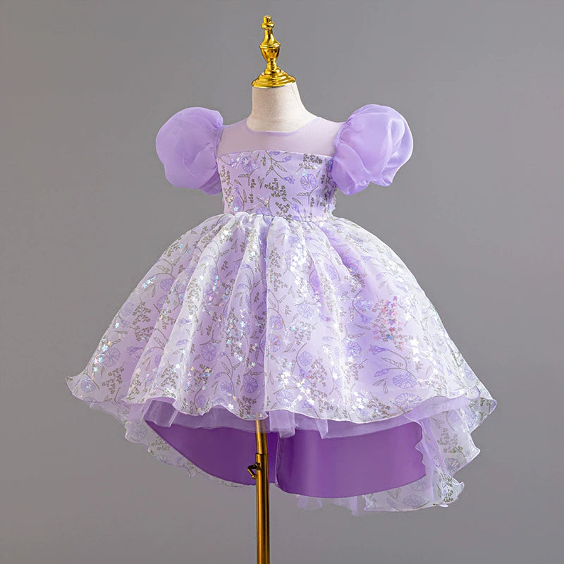 Vestido infantil con flores brillantes