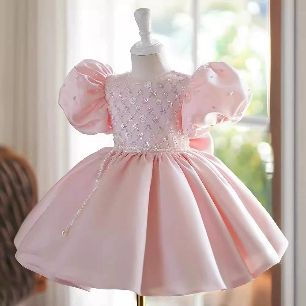 Pink Sequin Children's Party Dress