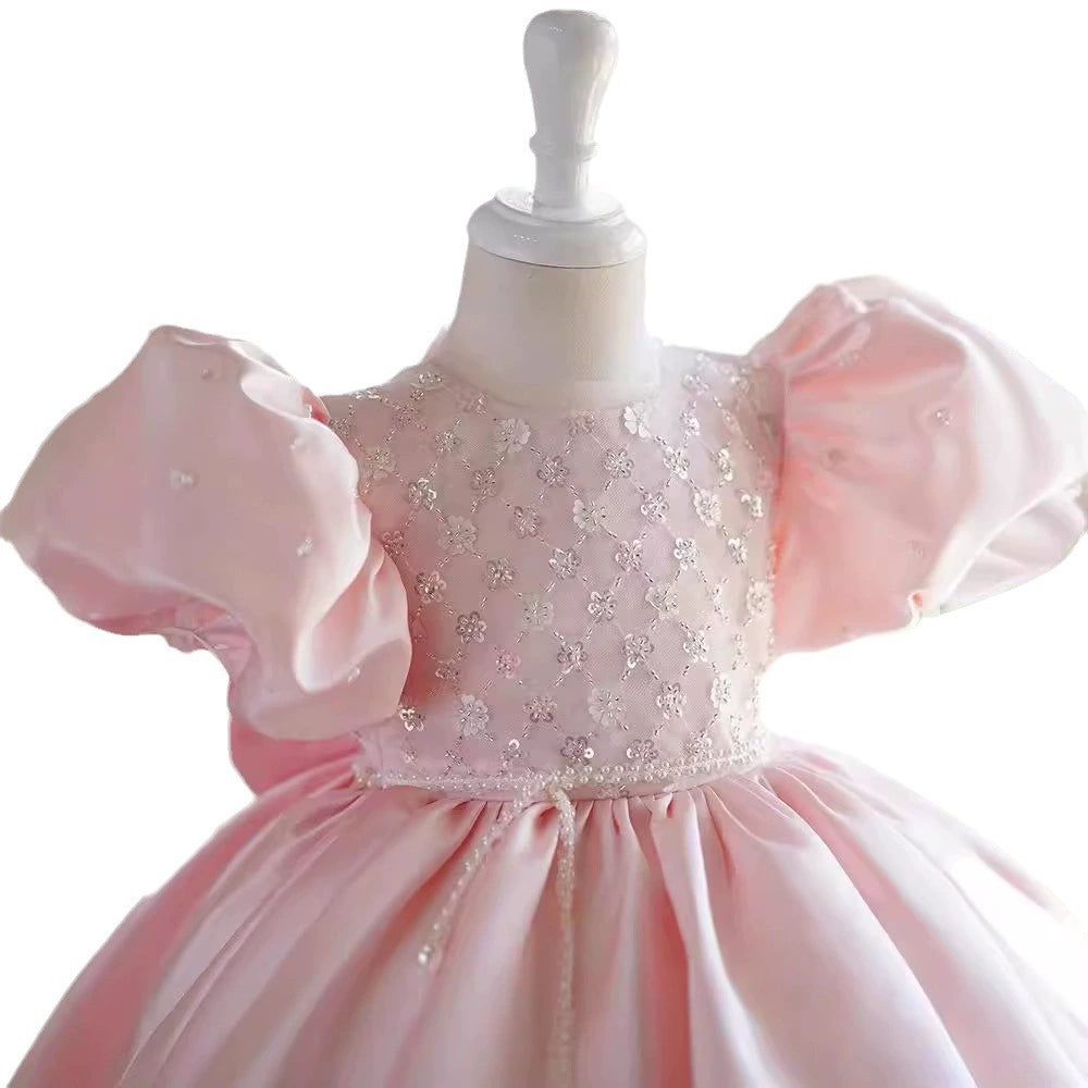 Pink Sequin Children's Party Dress