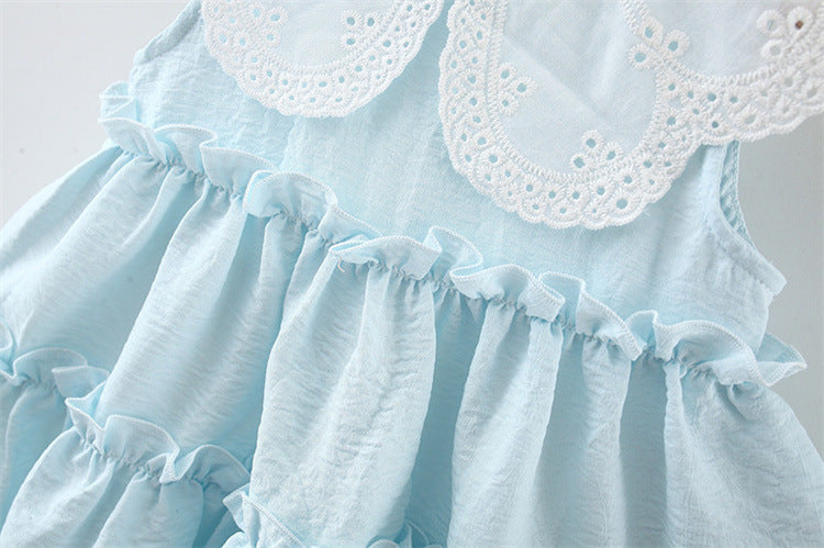 Children's Dress with Lace Collar Layers