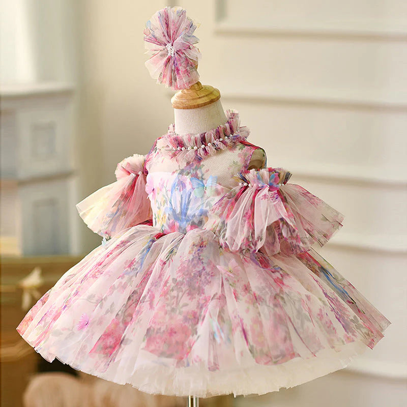 Pink Floral Children's Party Dress
