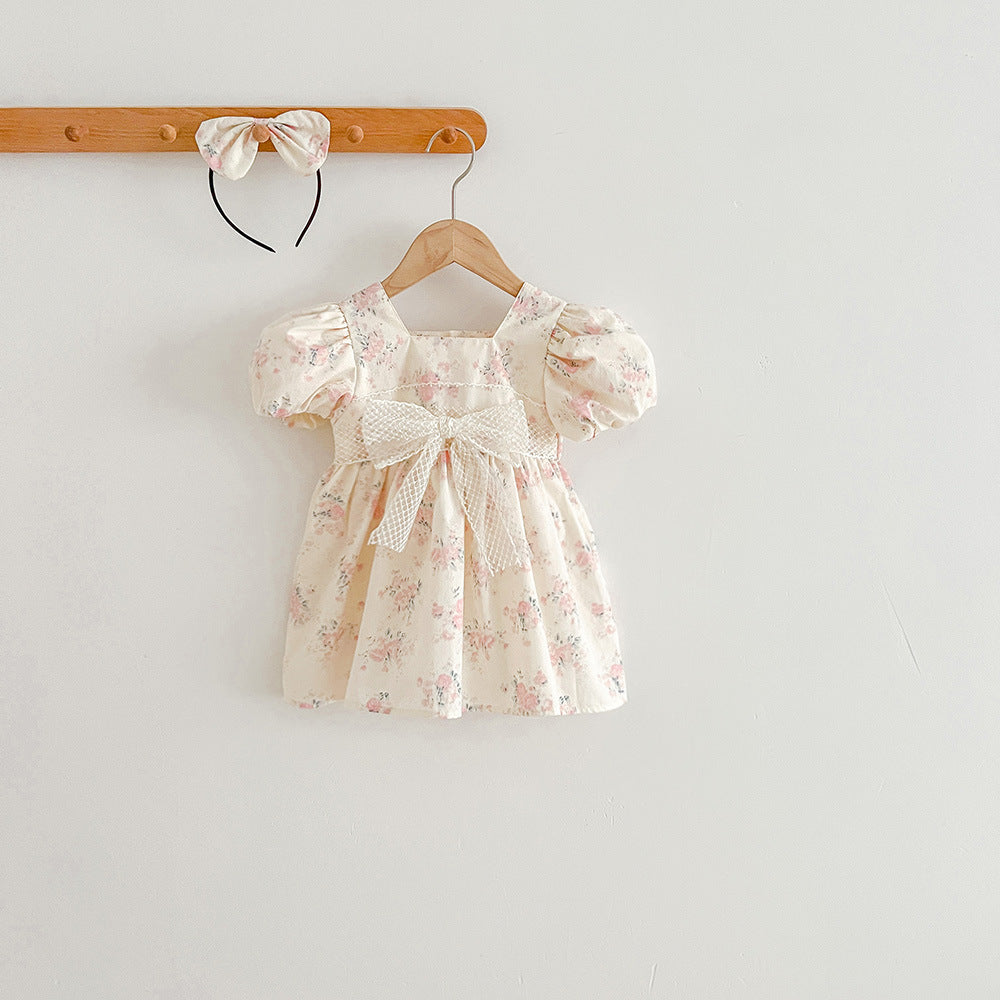 Children's Dress with Flower Bow