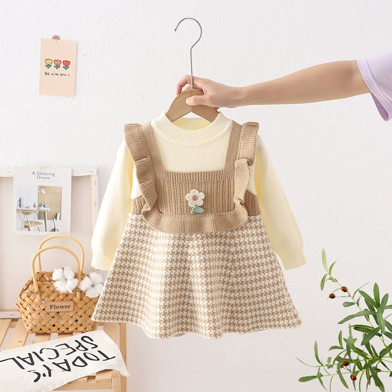 Children's Knitted Flower Dress