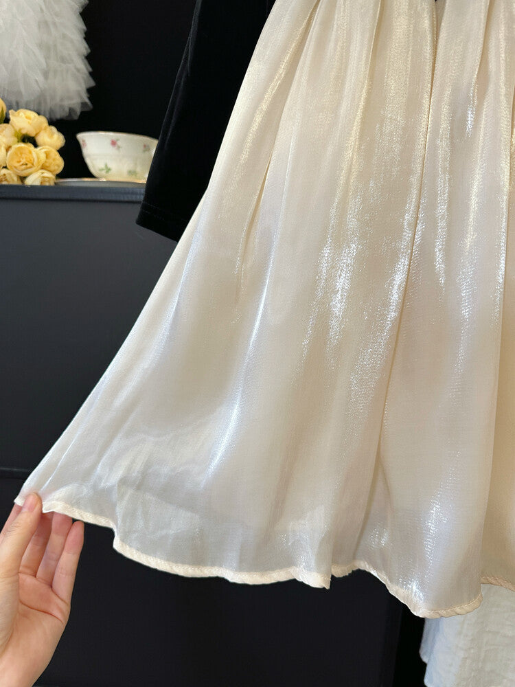 Children's Dress with Shiny Velvet