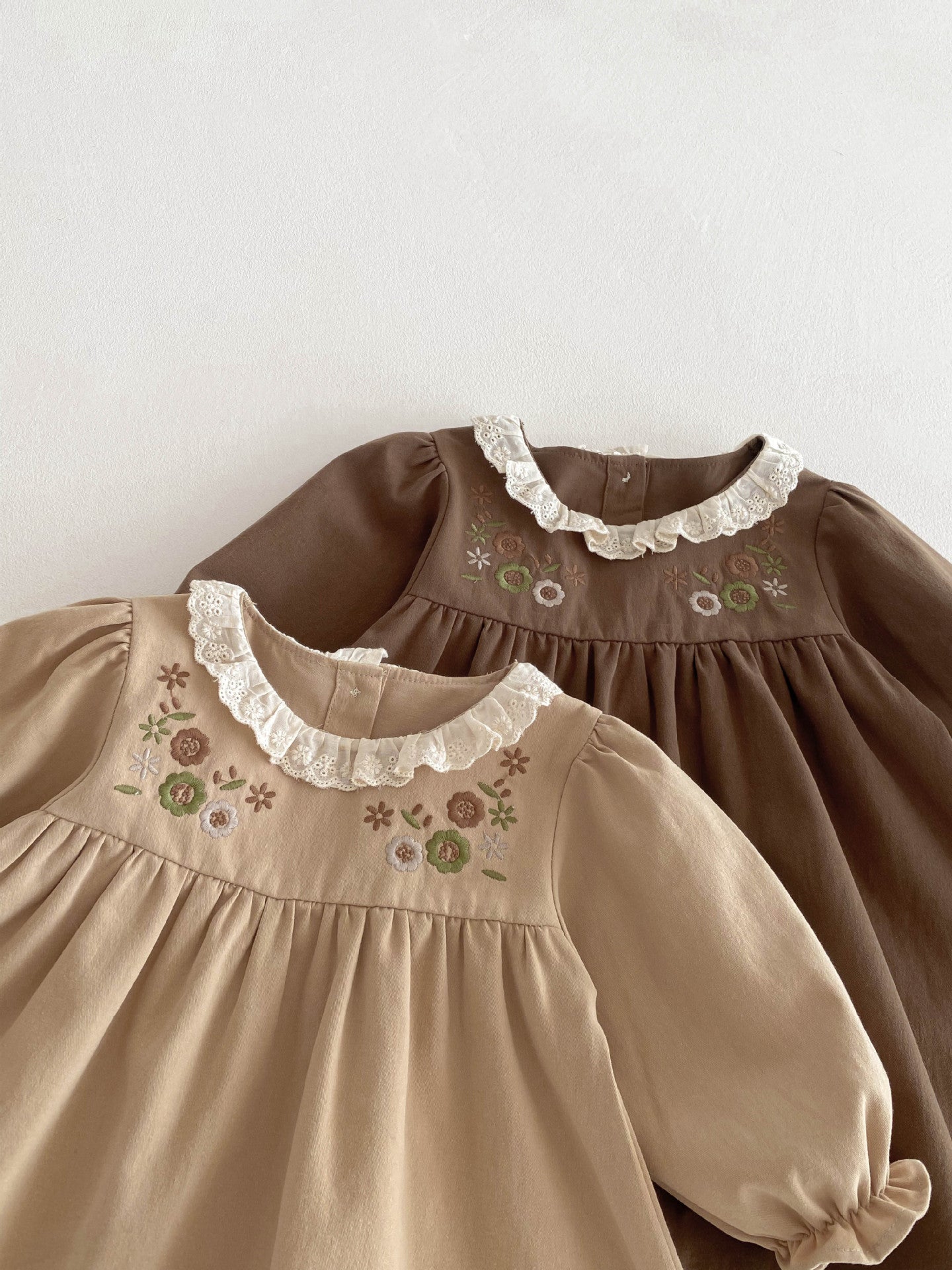 Embroidered Children's Dress with Little Flowers