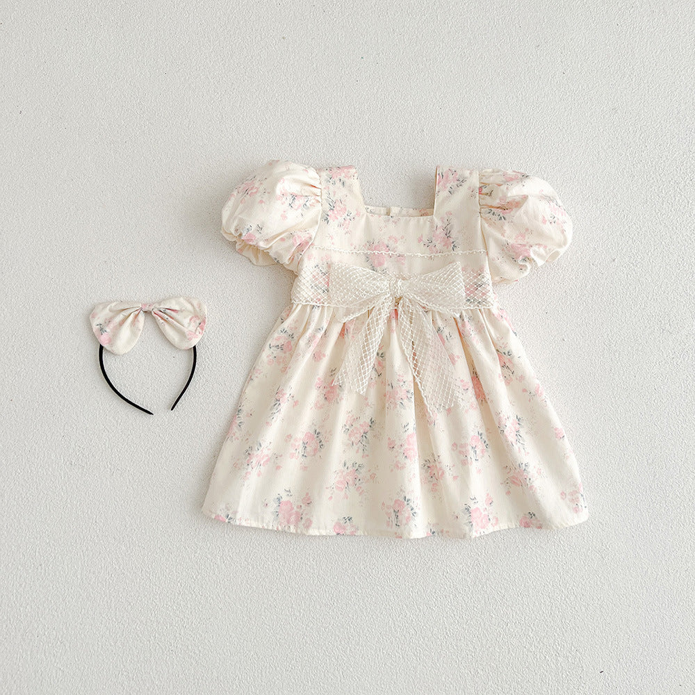 Children's Dress with Flower Bow
