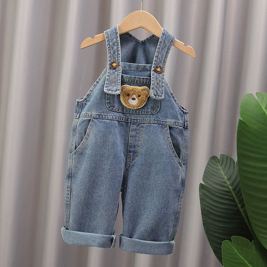 Pantalones vaqueros para niños, monos, osito de peluche