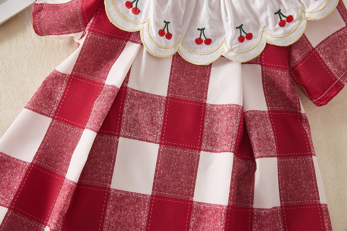 Children's Cherry Plaid Dress
