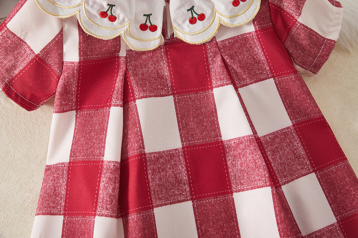 Children's Cherry Plaid Dress