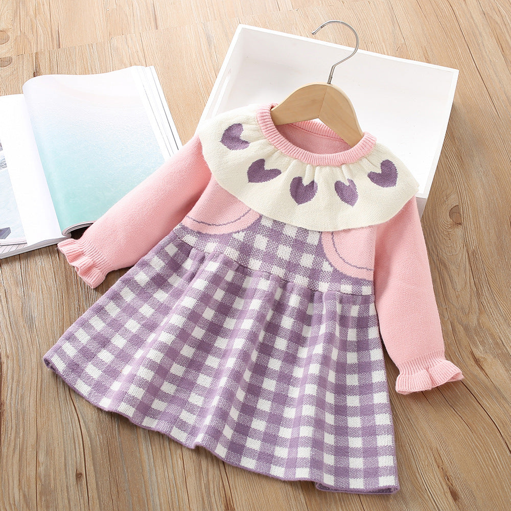 Children's Plaid Hearts Dress