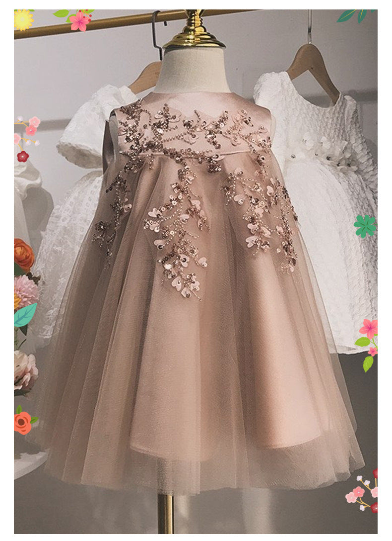 Floral Embroidered Children's Party Dress