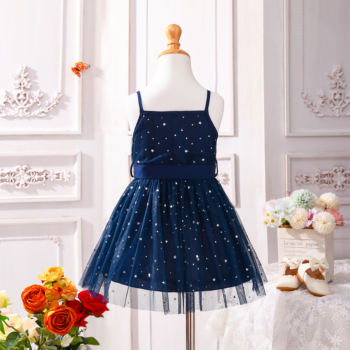 Vestido Infantil Estrellas Tul