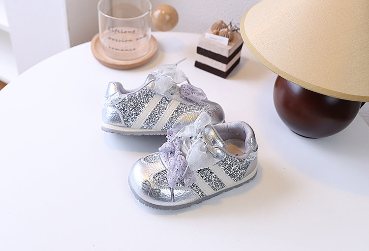 Girls' Rhinestone Sneakers with Bows