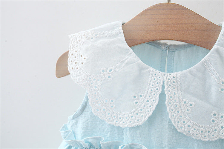 Children's Dress with Lace Collar Layers