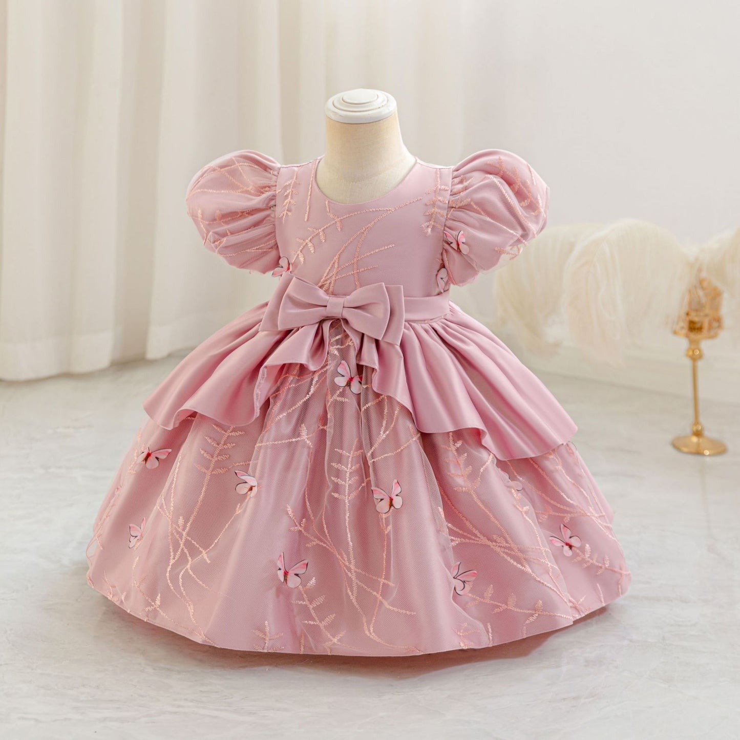 Children's Party Dress with Butterfly Bow