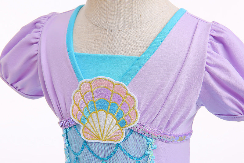 Vestido infantil de princesa sirena