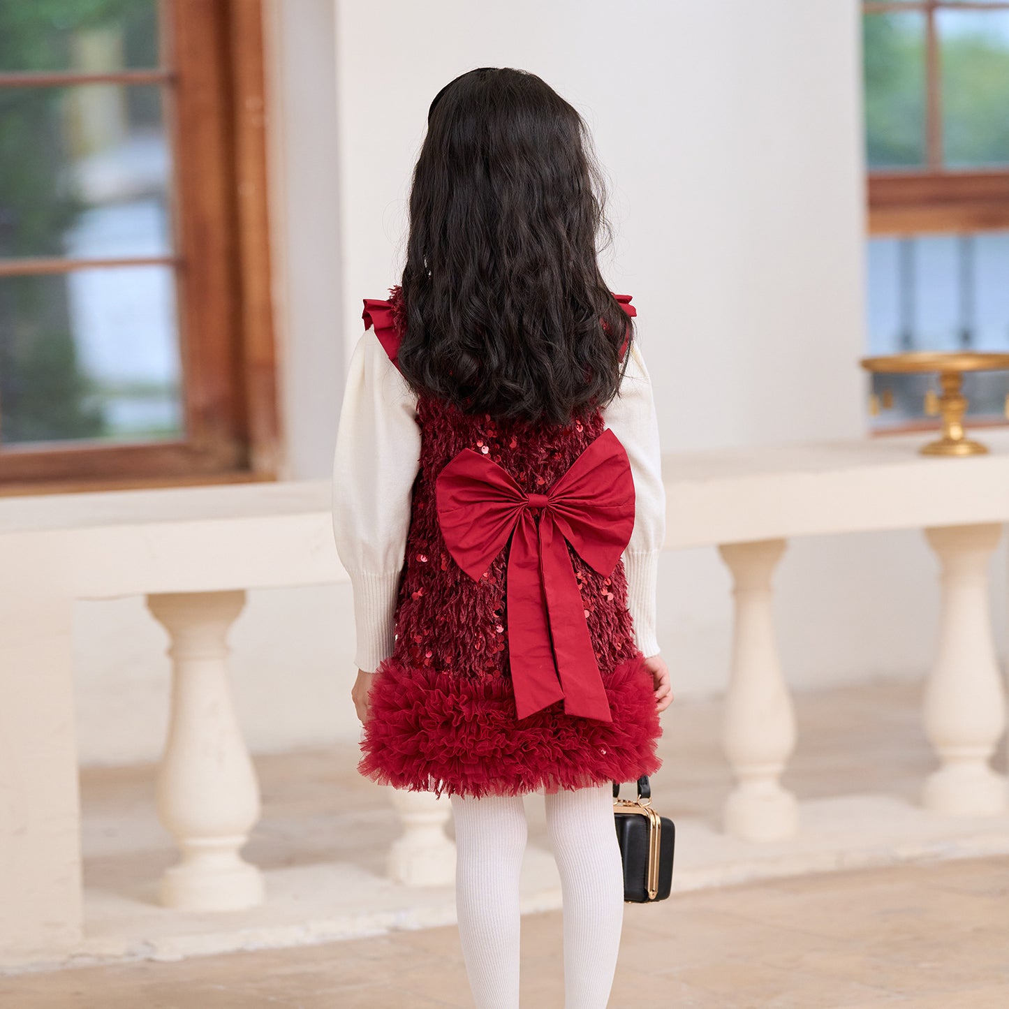 Children's Sequin Bow Dress