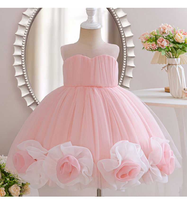 فستان أطفال فاخر بالورود