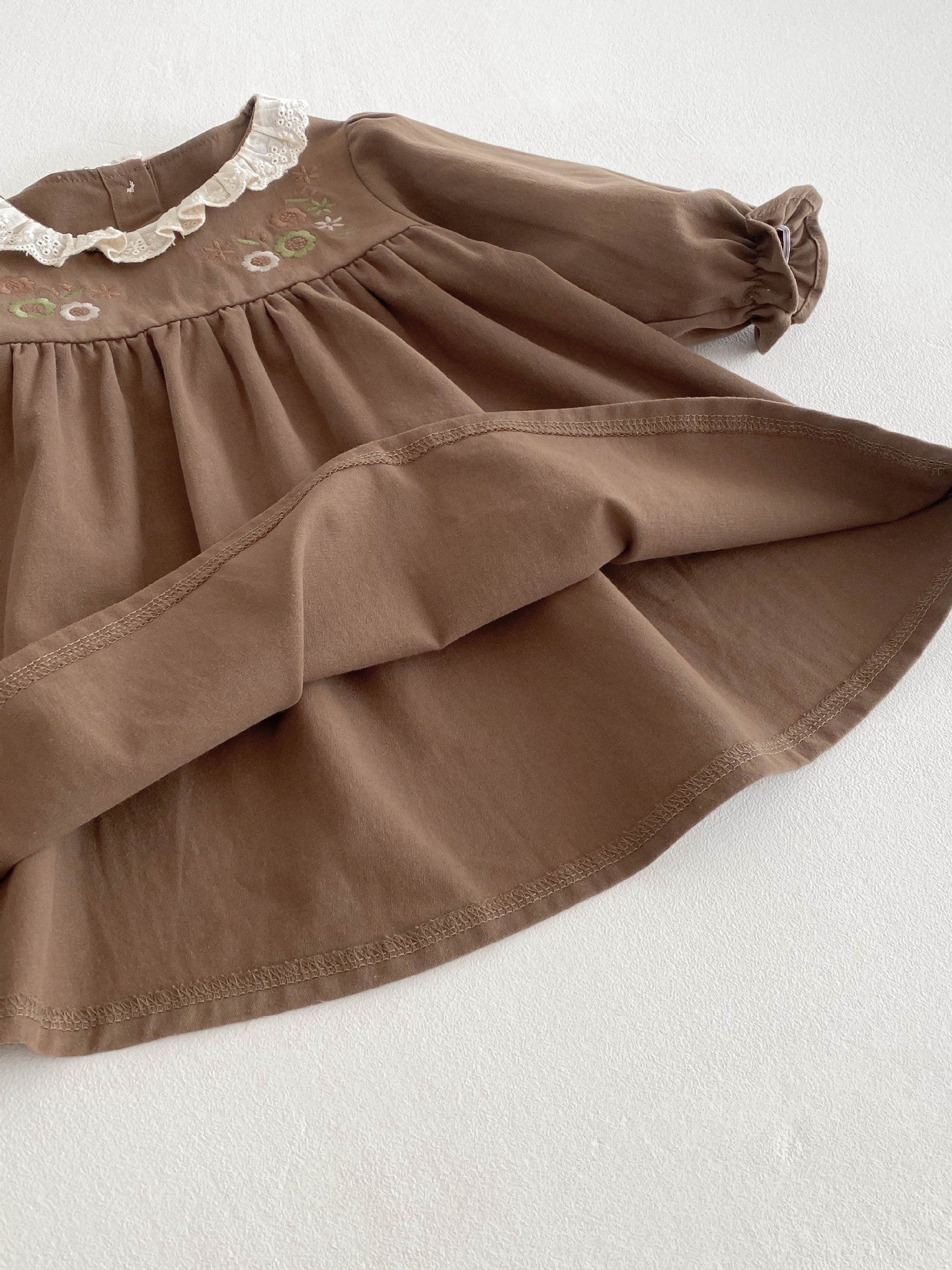 Embroidered Children's Dress with Little Flowers