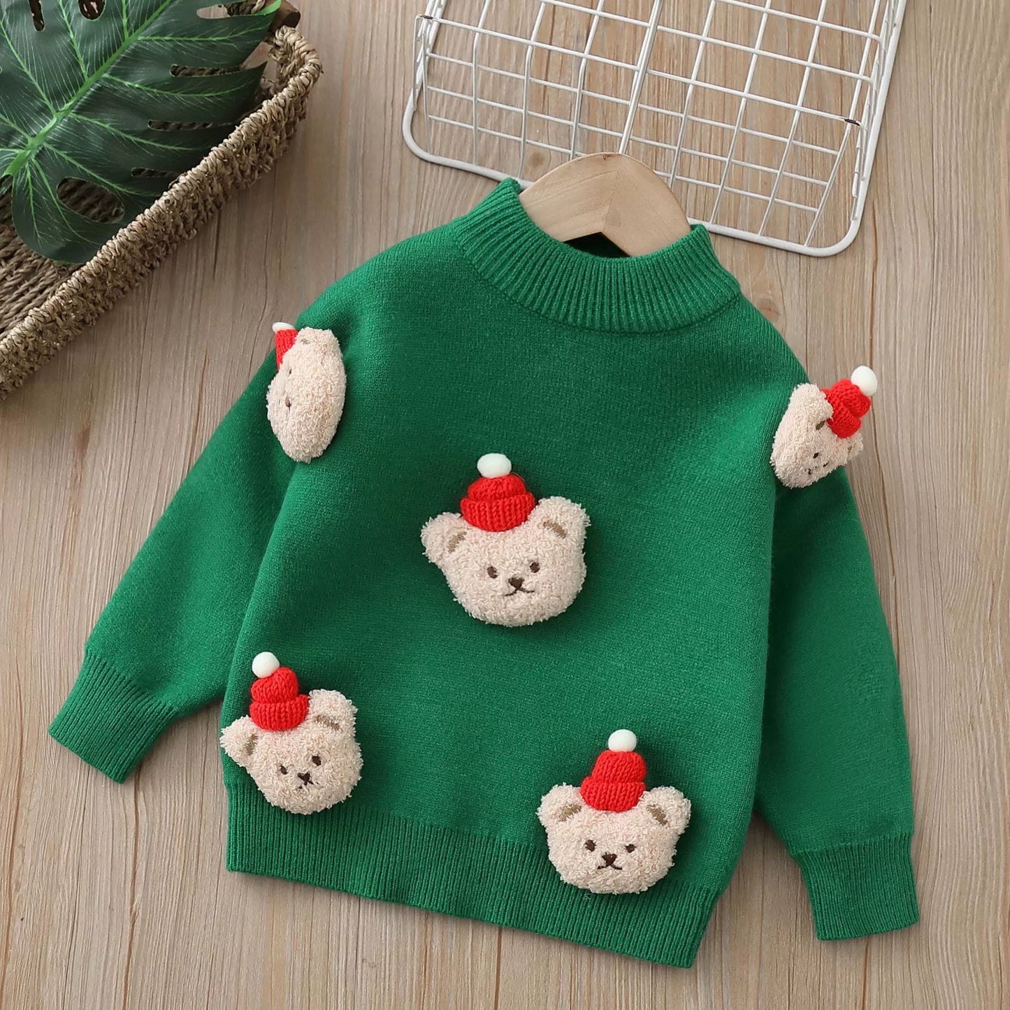 Kids’ Knit Sweater with Teddy Bears