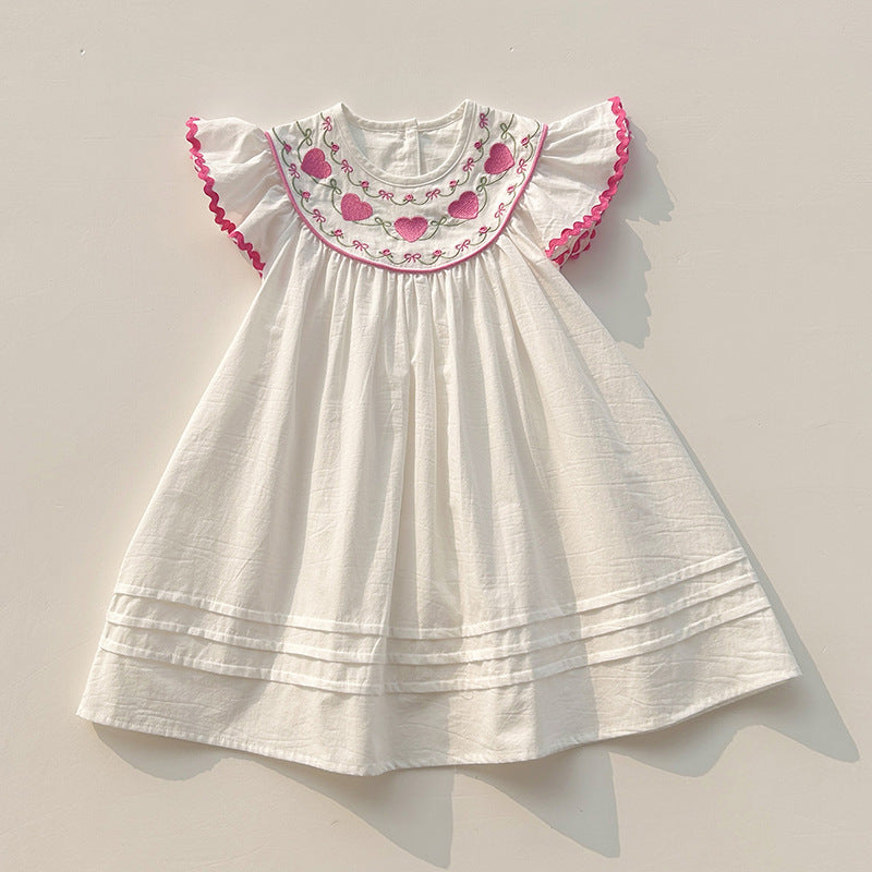Children's Dress with Hearts Collar