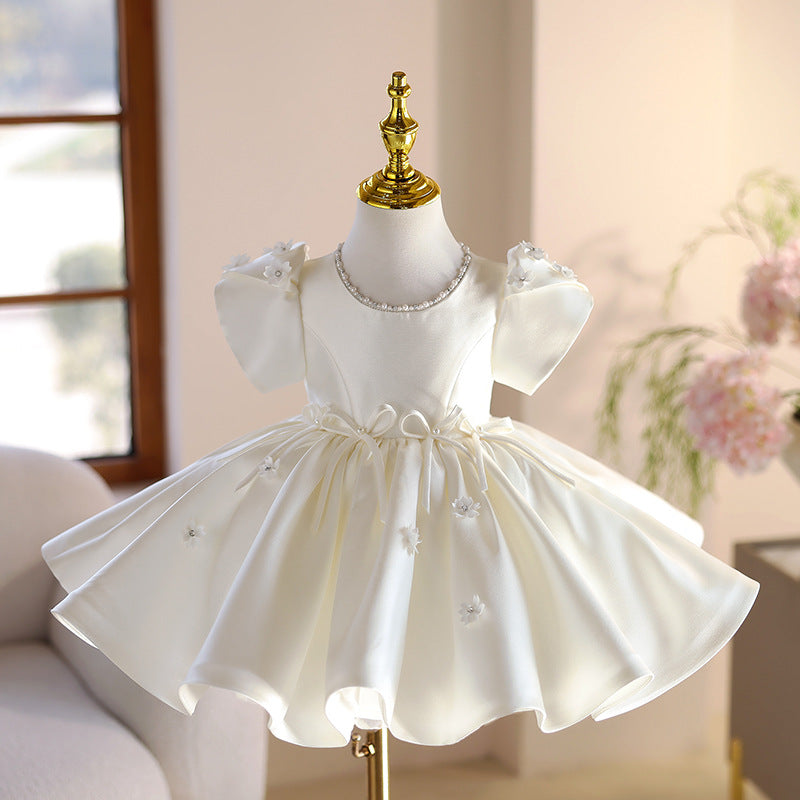 White Party Dress with Bows