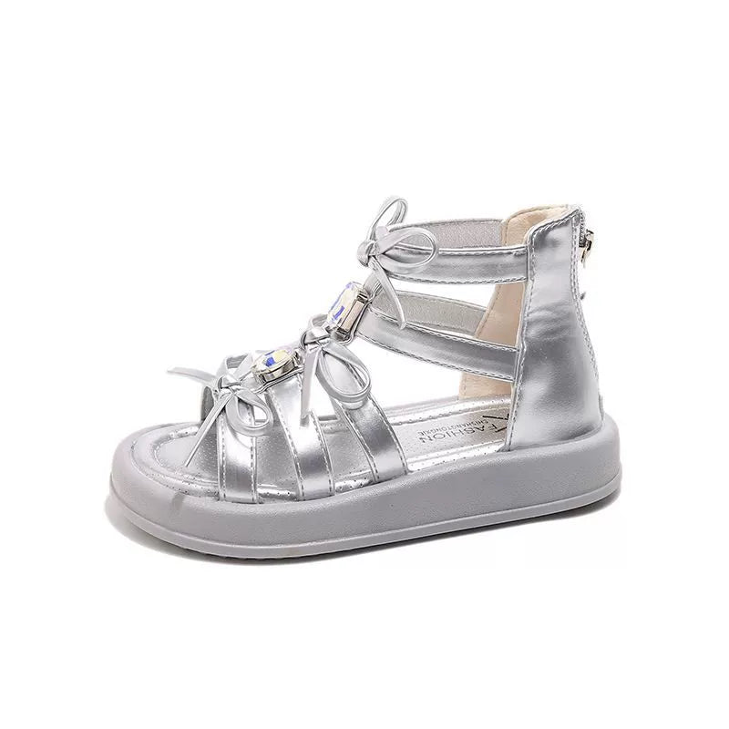 Girls’ Sandals with Bows and Gems
