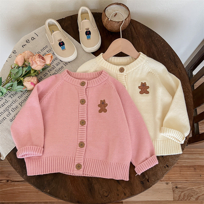 Abrigo de osito de punto para mujer y niño