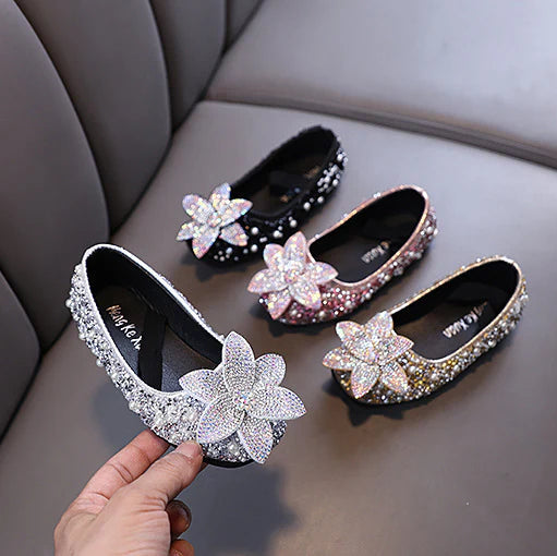 Girls' Shiny Flower Shoes