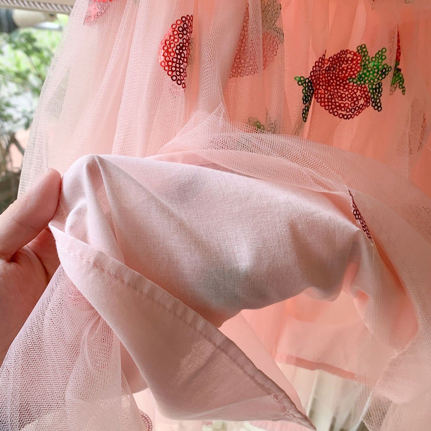 Strawberry Layered Tulle Children's Dress