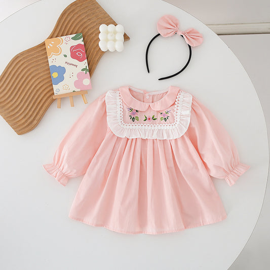Embroidered Pink Children's Dress
