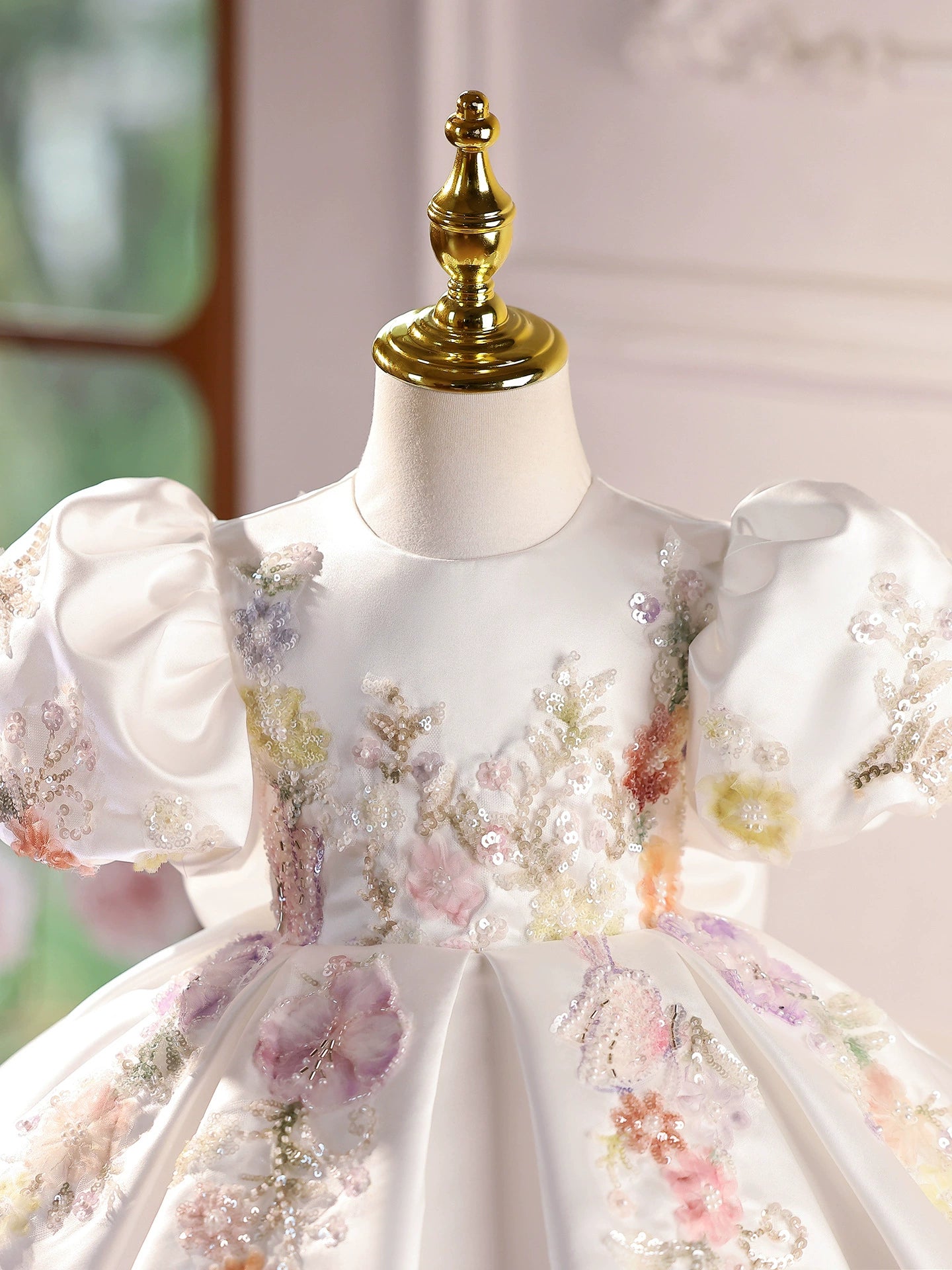 Children's Party Dress Flowers Puffant
