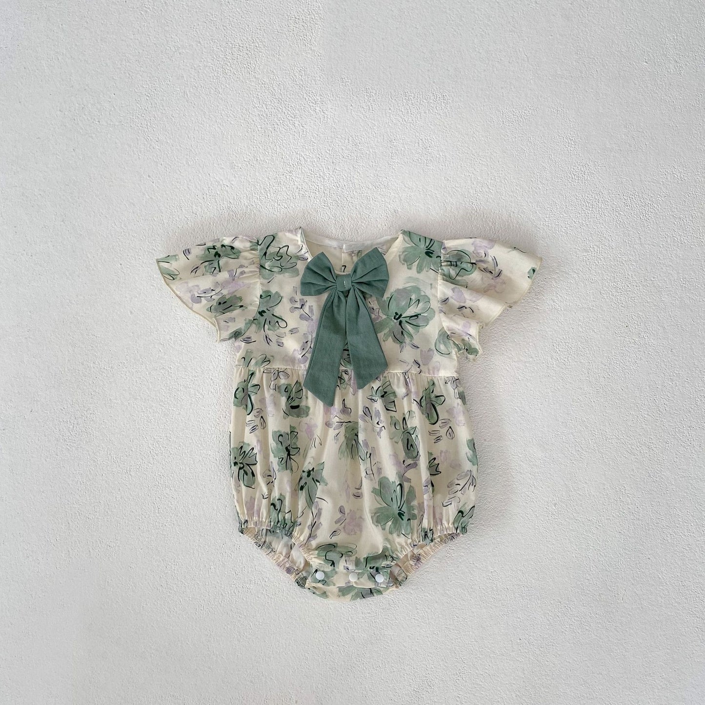 Floral Bow Girl's Bodysuit