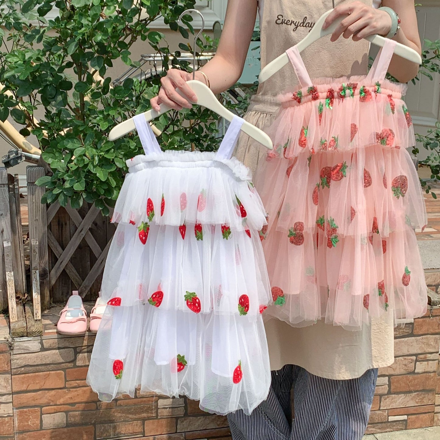 Strawberry Layered Tulle Children's Dress