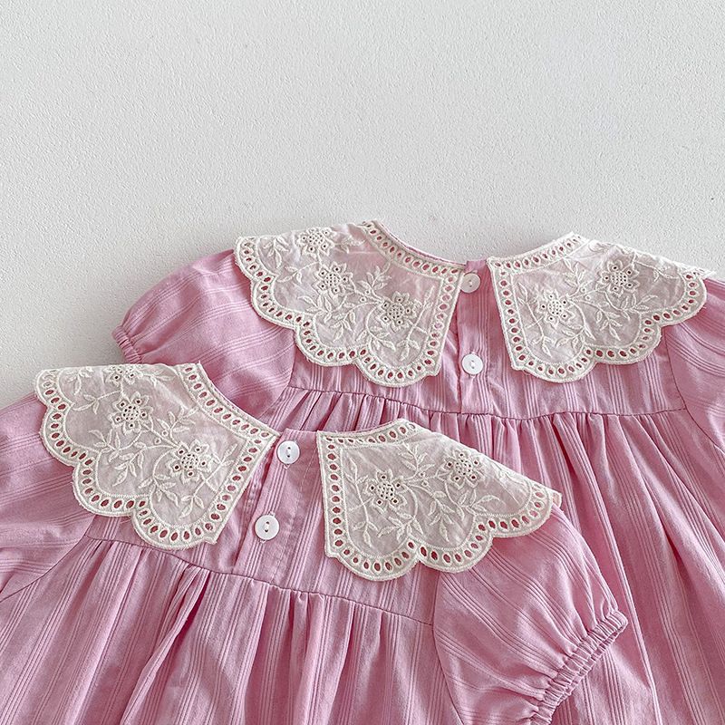 Body/ Pink Dress with Lace for Children