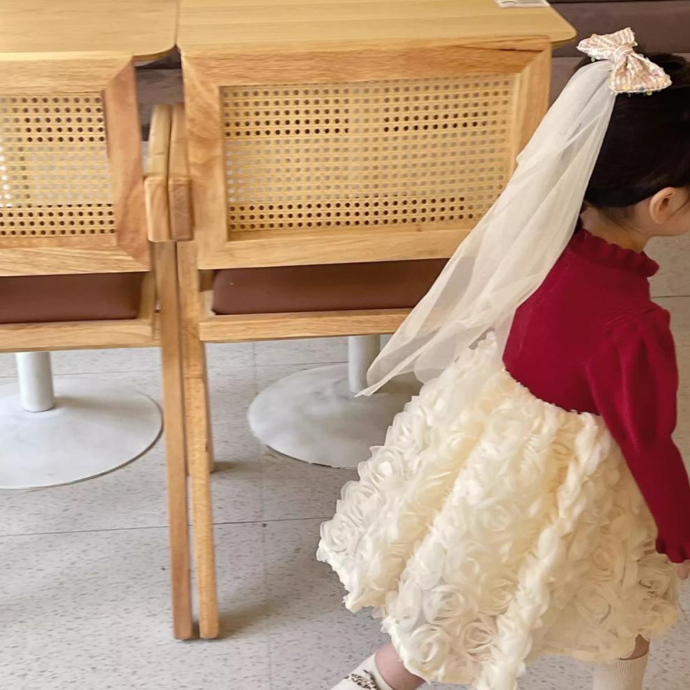Children's Dress with Bow Flowers
