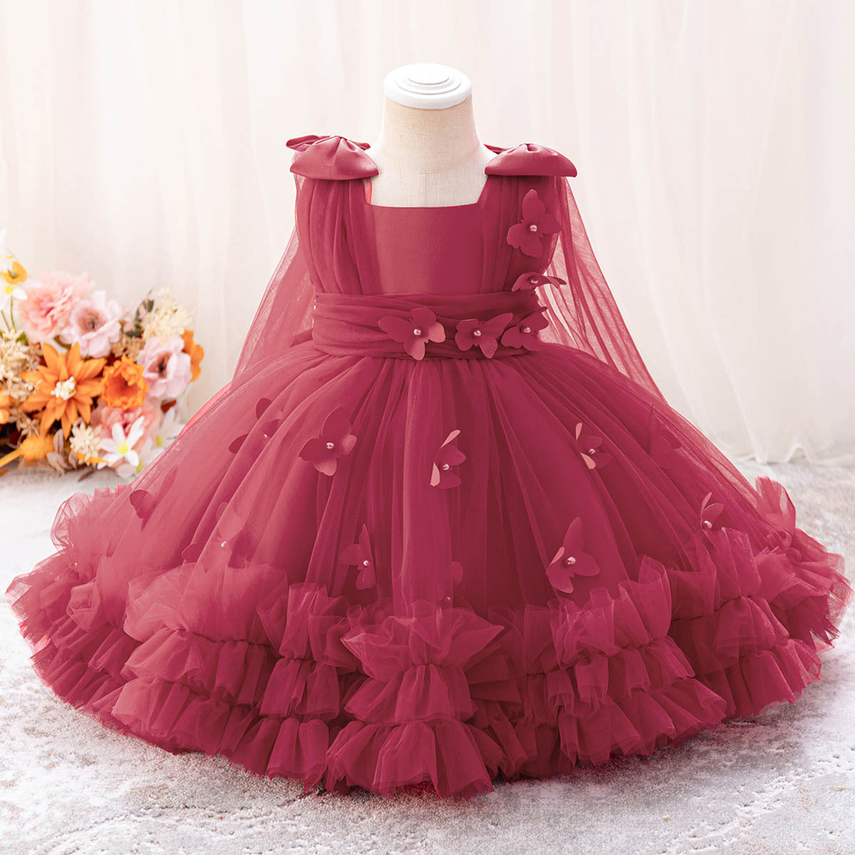 Children's Tulle Dress with Butterflies