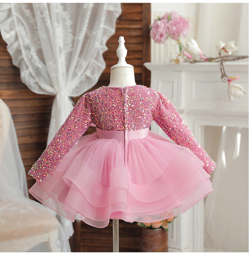 Children's Party Dress with Sparkly Bow