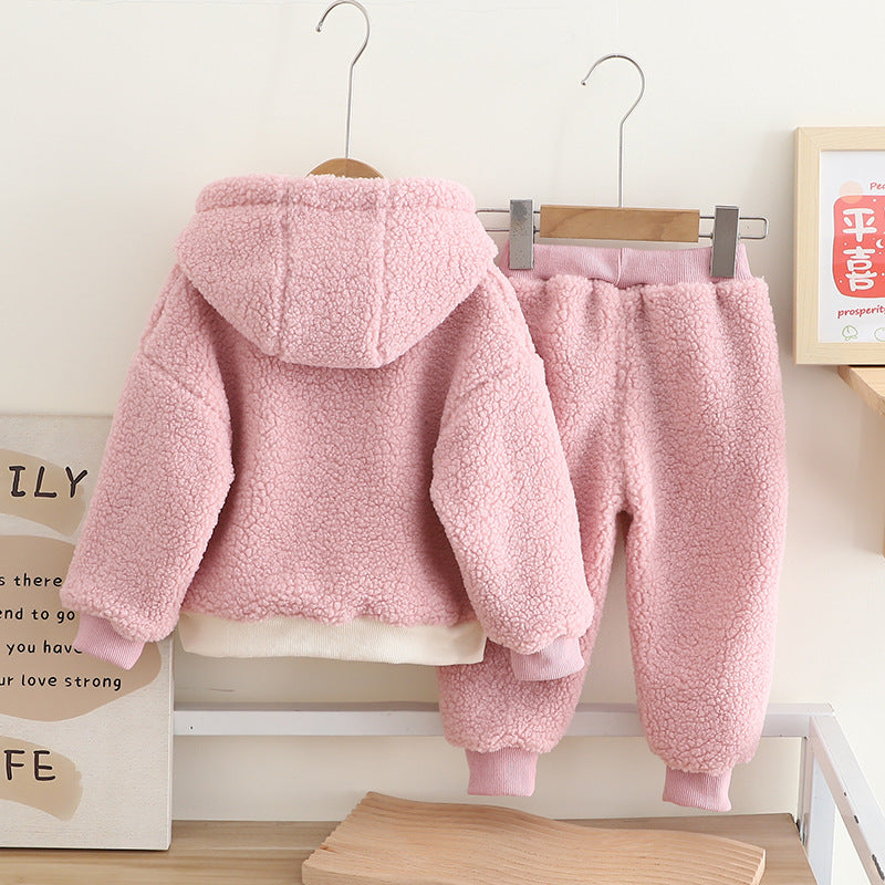 Conjunto infantil de invierno con gatito grueso para mujer